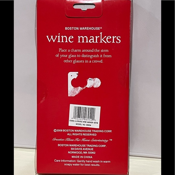 Wine Rack Metal Holds 6 Bottles and 6 Markers for Wine Glasses - Picture 5 of 7